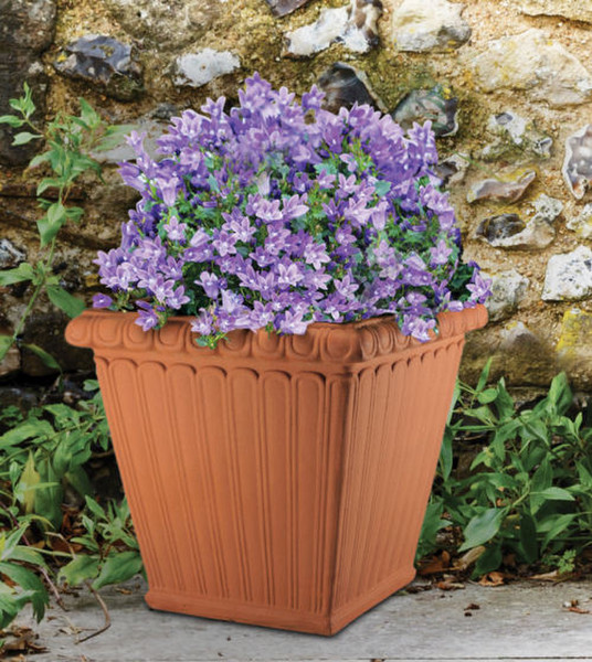 Square fluted garden vase pot urn planter cement replica stone art